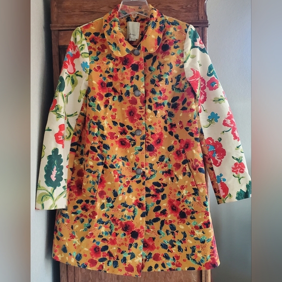 ANTHROPOLOGIE ELEVENSES LEOPARDLILY CAR COAT SWING JACKET US 10 EXCELLENT! - Picture 2 of 16